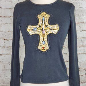 Mad Love Cross Embellished Tee XS